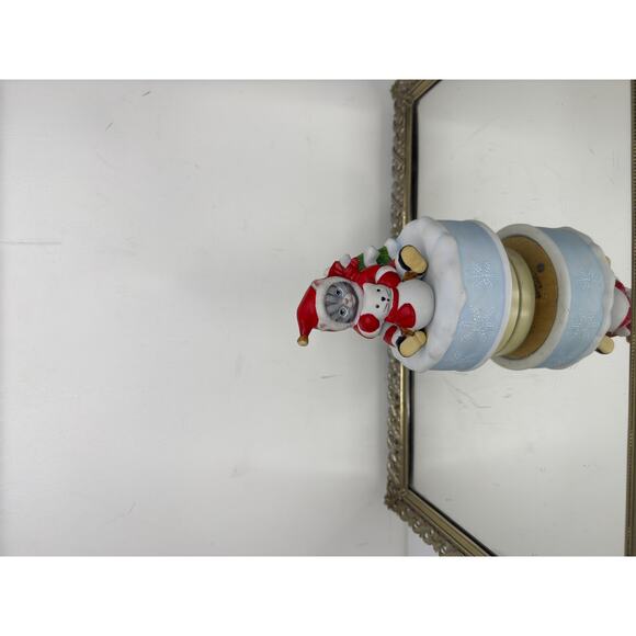 Rare Vintage Kitty Cucumber Cat and Snowman music box, works - Picture 2 of 10